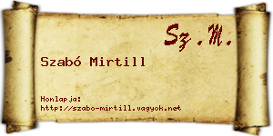 Szabó Mirtill névjegykártya