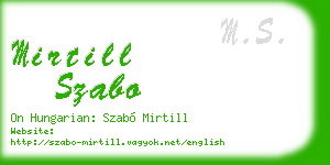 mirtill szabo business card